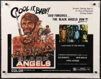 9w0599 BLACK ANGELS 1/2sh 1970 God forgives, but these crazed bikers don't, cool motorcycle art!