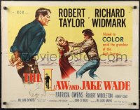 9w0624 LAW & JAKE WADE style A 1/2sh 1958 artwork of Robert Taylor, Richard Widmark & Patricia Owens!