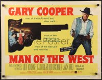 9w0629 MAN OF THE WEST style A 1/2sh 1958 Anthony Mann, cowboy Gary Cooper is the man of fast draw!