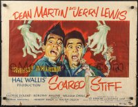 9w0643 SCARED STIFF 1/2sh 1953 wacky artwork of terrified Dean Martin & Jerry Lewis, Lizabeth Scott!