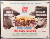 9w0649 TWO RODE TOGETHER 1/2sh 1961 John Ford, cowboys James Stewart & Richard Widmark, violent hour!