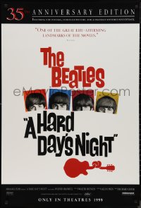 9w1206 HARD DAY'S NIGHT advance 1sh R1999 The Beatles in their first film, John, Paul, George & Ringo!