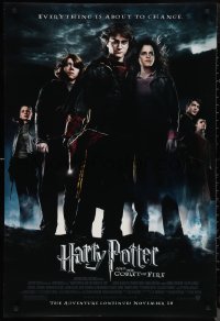 9w1211 HARRY POTTER & THE GOBLET OF FIRE advance DS 1sh 2005 Daniel Radcliffe, Emma Watson, Grint!