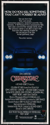 9w0184 CHRISTINE int'l insert 1983 written by Stephen King, directed by John Carpenter, creepy car image