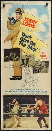 9w0189 DON'T GIVE UP THE SHIP insert 1959 full-length image of Jerry Lewis in Navy uniform!