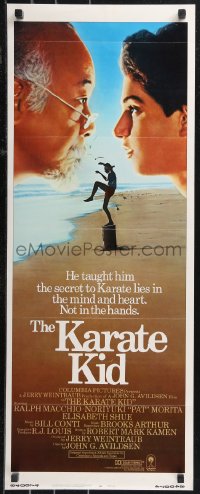 9w0195 KARATE KID int'l insert 1984 Pat Morita, Ralph Macchio, teen martial arts classic!