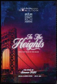 9w1230 IN THE HEIGHTS teaser DS 1sh 2020 New York City, musical stage play by Lin-Manuel Miranda!