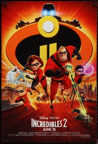 9w1231 INCREDIBLES 2 advance DS 1sh 2018 Disney/Pixar, Nelson, Hunter, wacky, montage of cast!