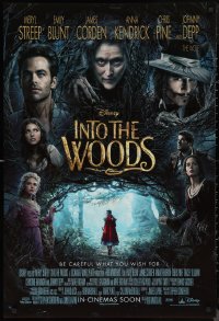 9w1240 INTO THE WOODS int'l advance DS 1sh 2014 Disney, cool fantasy image of Meryl Streep as witch!