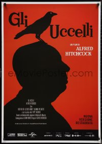 9w0367 BIRDS Italian 1sh R2019 cool different art with director Alfred Hitchcock & bird silhouette!