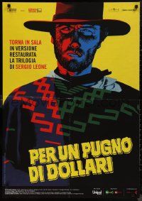 9w0376 FISTFUL OF DOLLARS Italian 1sh R2014 Sergio Leone, Michelangelo Papuzza art of Clint Eastwood