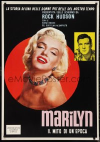 9w0225 MARILYN 28x40 Italy commercial poster 1980s great sexy close-up image of Monroe + Hudson!