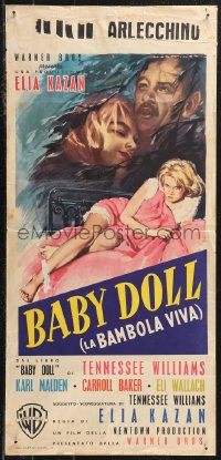 9w0260 BABY DOLL Italian locandina 1957 Elia Kazan, art of sexy troubled Carroll Baker by Martinati!