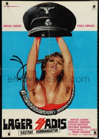 9w0535 CAPTIVE WOMEN II Italian 27x38 pbusta 1976 captive woman & Nazi hat!