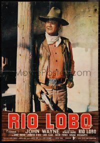 9w0545 RIO LOBO Italian 26x37 pbusta 1971 directed by Howard Hawks, Give 'em Hell, John Wayne!