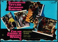 9w0532 WHO'S AFRAID OF VIRGINIA WOOLF set of 2 Italian 27x37 pbustas 1966 Elizabeth Taylor, Burton!