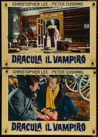 9w0554 HORROR OF DRACULA set of 9 Italian 18x26 pbustas R1970 Hammer, vampire Christopher Lee!