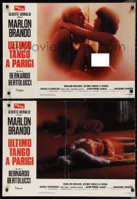9w0561 LAST TANGO IN PARIS set of 8 Italian 19x26 pbustas R1980s Marlon Brando, Schneider, Bertolucci!