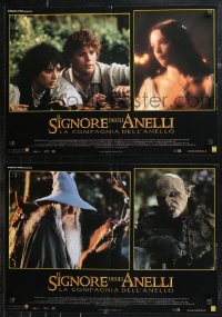 9w0572 LORD OF THE RINGS: THE FELLOWSHIP OF THE RING set of 6 Italian 19x26 pbustas 2001 Tolkien!
