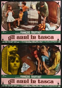 9w0566 SMALL CHANGE set of 8 Italian 18x26 pbustas 1976 Truffaut's L'Argent de Poche, Nicole Felix!