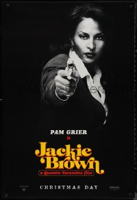 9w1245 JACKIE BROWN teaser 1sh 1997 Quentin Tarantino, cool image of Pam Grier in title role!