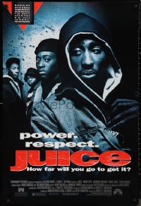 9w1254 JUICE 1sh 1992 Ernest R. Dickerson directed, Omar Epps, Tupac Shakur w/gun!