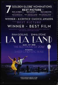 9w1270 LA LA LAND teaser DS 1sh 2016 Ryan Gosling, Emma Stone, 7 Golden Globe Nominations!