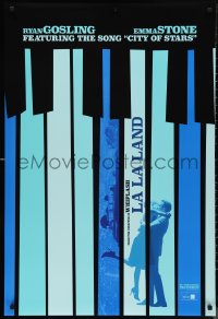 9w1269 LA LA LAND teaser DS 1sh 2016 Ryan Gosling, Emma Stone in piano keys, City of Stars!