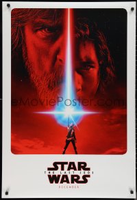 9w1276 LAST JEDI teaser DS 1sh 2017 Star Wars, incredible sci-fi image of Hamill, Driver & Ridley!