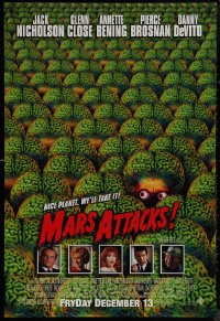 9w1299 MARS ATTACKS! int'l advance DS 1sh 1996 directed by Tim Burton, great image of cast!