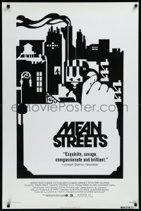 9w1306 MEAN STREETS 1sh 1973 Scorsese, Robert De Niro, Keitel, alternate black & white artwork!