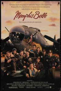 9w1307 MEMPHIS BELLE 1sh 1990 Matt Modine, Sean Astin, cool cast portrait by WWII B-17 bomber!