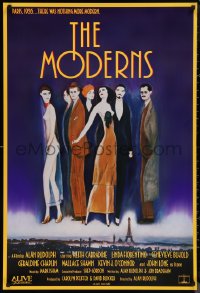 9w1313 MODERNS 1sh 1988 Alan Rudolph, cool artwork of trendy 1920's people by star Keith Carradine!