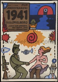 9w0853 1941 Polish 26x37 1983 Steven Spielberg, wacky World War II montage art by Mlodozeniec!