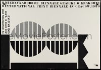 9w0858 8 INTERNATIONAL PRINT BIENNALE IN CRACOW exhibition Polish 27x39 1980 cool black & white art!