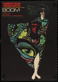 9w0816 BOOM Polish 23x32 1970 Elizabeth Taylor, Losey, Tennessee Williams, different Hibner art!