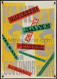 9w0818 CITIZEN KANE Polish 24x34 R1957 cool different Tomaszewski art of Orson Welles, ultra rare!