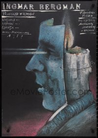 9w0828 INGMAR BERGMAN PRZEGLAD FILMOW Polish 23x32 1987 Andrzej Pagowski art of candle man!