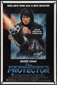 9w1357 PROTECTOR 1sh 1985 Danny Aiello, R. Obero art of Jackie Chan huge gun!