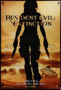 9w1373 RESIDENT EVIL: EXTINCTION teaser 1sh 2007 silhouette of zombie killer Milla Jovovich!
