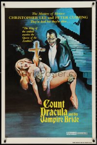 9w1399 SATANIC RITES OF DRACULA 1sh 1978 great artwork of Count Dracula & his Vampire Bride!