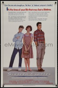 9w1410 SIXTEEN CANDLES 1sh 1984 Molly Ringwald, Anthony Michael Hall, directed by John Hughes!