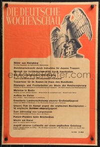 9w0323 DIE DEUTSCHE WOCHENSCHAU 19x28 German special poster 1942 Reichsadler Imperial Eagle & Swastika!
