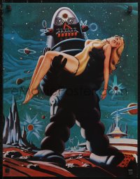 9w0331 FORBIDDEN PLANET 2-sided 17x22 special poster 1970s Robby the Robot carrying sexy Anne Francis