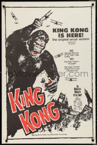 9w0337 KING KONG 25x38 special poster R1968 Fay Wray, Armstrong, giant ape terrorizing the city!