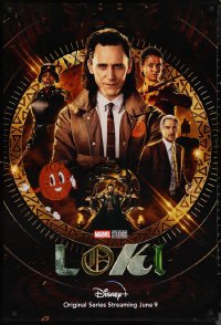 9w0107 LOKI DS tv poster 2021 Walt Disney, Marvel, great image of Tom Hiddleston and cast!