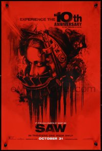 9w0116 SAW mini poster R2014 Cary Elwes, Danny Glover, Shawnee Smith in torture device!