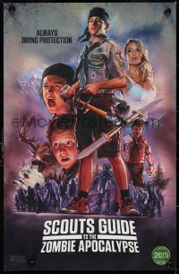 9w0345 SCOUTS GUIDE TO THE ZOMBIE APOCALYPSE 11x17 special poster 2015 Sheridan, Steven Chorney art!