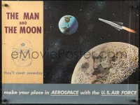 9w0352 UNITED STATES AIR FORCE 22x29 special poster 1959 man and moon will meet someday!