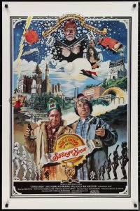 9w1434 STRANGE BREW int'l 1sh 1983 art of hosers Rick Moranis & Dave Thomas with beer by John Solie!